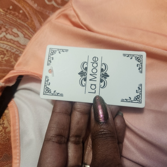 LaMode Purple, Orange, & Green Ombre Women's Top - Picture 4 of 5